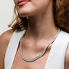 Sterling Silver CZ Round and Marquise Tennis Necklace - 20"