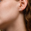 Sterling Silver CZ Pear Solitaire Studs