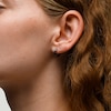 Sterling Silver Black CZ Huggie Hoops