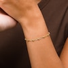 10K Solid Gold Diamond-Cut Saturn Chain Bracelet Made in Italy - 7.5"