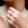 Sterling Silver CZ Round Frame Center Ring