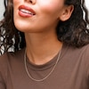 10K Solid Gold Saturn Snake Chain Necklace - 18"