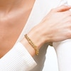 10K Hollow Gold Bonded Figaro Chain Bracelet Made in Italy - 8.5"