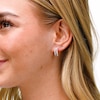 10K Gold Crystal Split Hoops