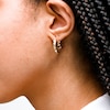 10K Hollow Gold Diamond-Cut Chevron Hoops