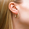 10K Hollow Gold Diamond-Cut Inside-Out Hoops