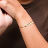 10K Solid Gold Flat Curb ID Chain Bracelet Made in Italy - 7.5"