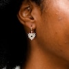 10K Gold Black Glass Heart Web Huggie Hoops