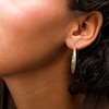 10K Hollow Gold Diamond-Cut Hoops