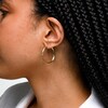 10K Semi-Solid Gold CZ Channel Set Hoops