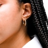 10K Hollow Gold Puffed Heart Hoops