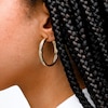 10K Hollow Gold Diamond-Cut Inside Out Square Hoops