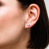 Sterling Silver CZ Round and Kite Stacked Studs