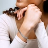 Sterling Silver Diamond-Cut Pavé  Flat Curb Chain Bracelet - 8"