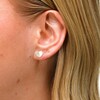 10K Gold CZ Pavé and Polished Heart Studs