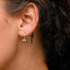 10K Gold CZ Evil Eye Huggie Hoops