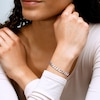 Sterling Silver Pavé Flat Curb Chain Bracelet - 7"