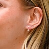 10K Gold CZ Baguette and Round Telephone Studs