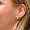 10K Gold CZ Baguette and Round Telephone Studs
