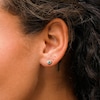10K Gold CZ Birthstone Sun Studs