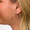 10K Gold Diamond Cut Heart Hoops