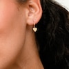10K Gold Heart Dangle Huggie Hoops