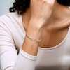 10K Hollow Gold Beveled Figaro Chain Bracelet - 8"