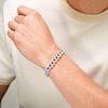 Sterling Silver CZ Cuban Link Chain Bracelet - 8"