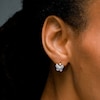 Sterling Silver CZ Butterfly Hoops