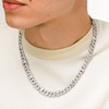 Sterling Silver CZ Baguette Cut Cuban Link Chain - 18"