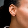 10K Semi-Solid Gold CZ Rosette Studs