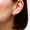 10K Semi-Solid Gold CZ Double Line Huggie Hoops