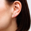 10K Gold CZ Double Marquise Studs
