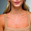 10K Solid Gold Heart Station Cable Chain Necklace - 18"