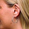 Sterling Silver Diamond-Cut Twist Hoops