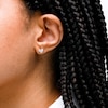 Sterling Silver CZ Tri Stone Cluster Studs