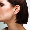 10K Gold and Pavé-Set CZ Huggie Hoop Earrings