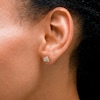10K Gold CZ Pavé Leaf Studs