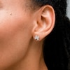 10K Gold CZ Four Leaf Clover Studs