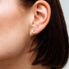 10K Gold CZ Open Heart Huggie Hoops