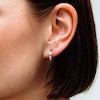 10K Gold CZ Heart and Round Huggie Hoops