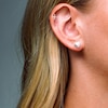 Sterling Silver and Simulated Pearl Heart Studs