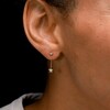 10K Gold CZ Pavé Star Dangle Chain Studs