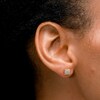 10K Gold CZ Rounded Square Studs