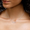 Sterling Silver CZ Paper Clip Pendant - 16" + 2"