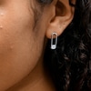 Sterling Silver CZ Paper Clip Studs