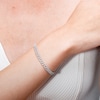 Sterling Silver CZ Cuban Chain Bracelet