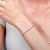 Sterling Silver CZ Round Bezel Bracelet - 7.5"