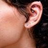 Sterling Silver CZ Heart Bezel Studs