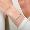 Sterling Silver CZ Heart Bracelet - 7"